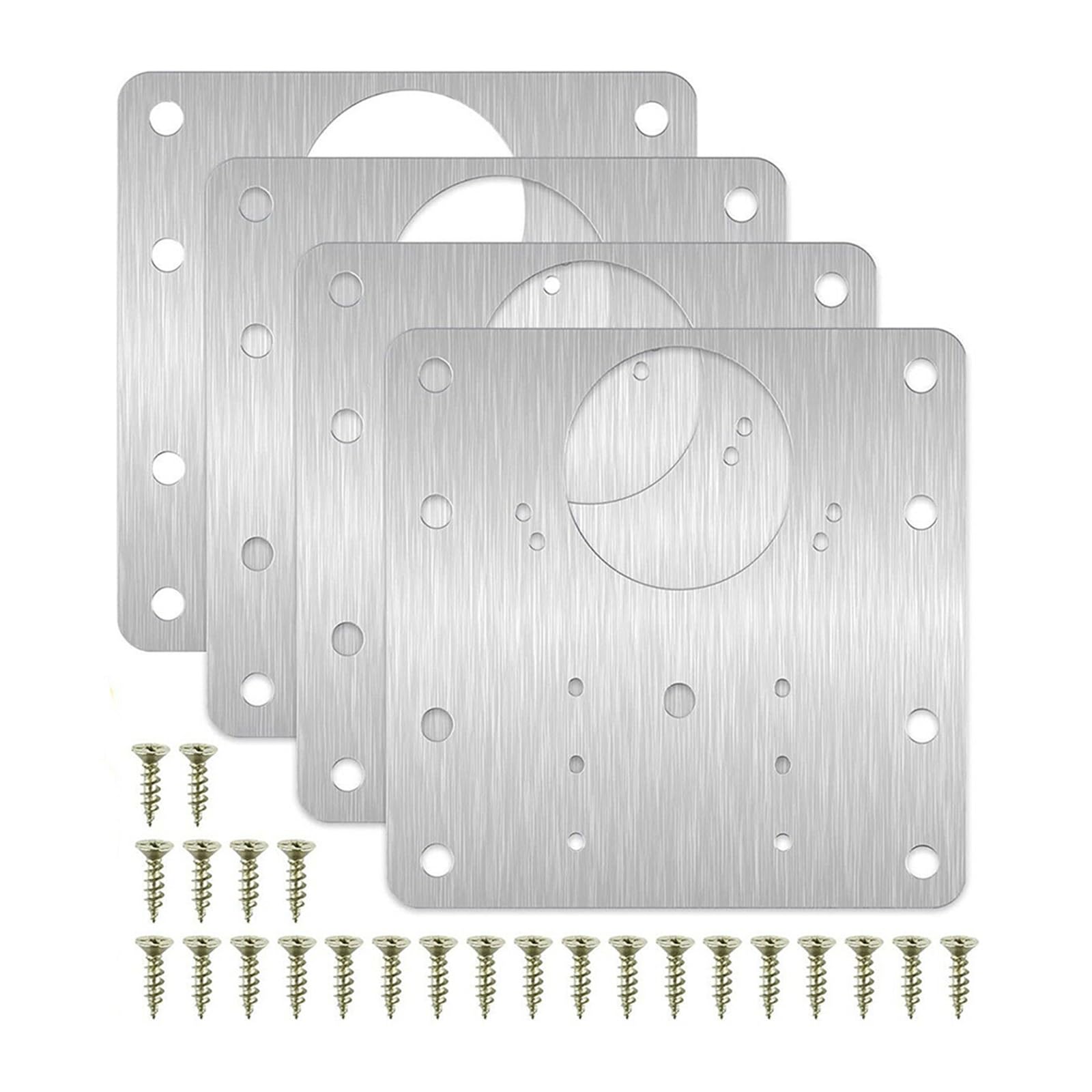 2/4/10pcs Door Hinge Repair Plate for Cabinet Furniture Stainless Steel Hinges Mounting Tool Kitchen Cupboard Door Fixing Plate (Color : 4pc)