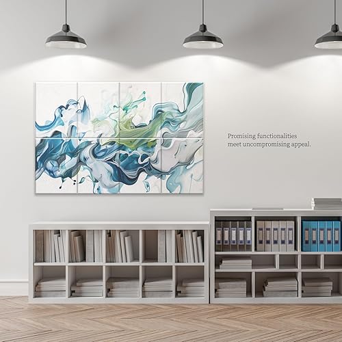 Miniatura 4 de Paquete de 8 paneles acústicos artísticos, paneles acústicos decorativos de 48 x 32 pulgadas, arte de pared absorbente de sonido con nano pegamento