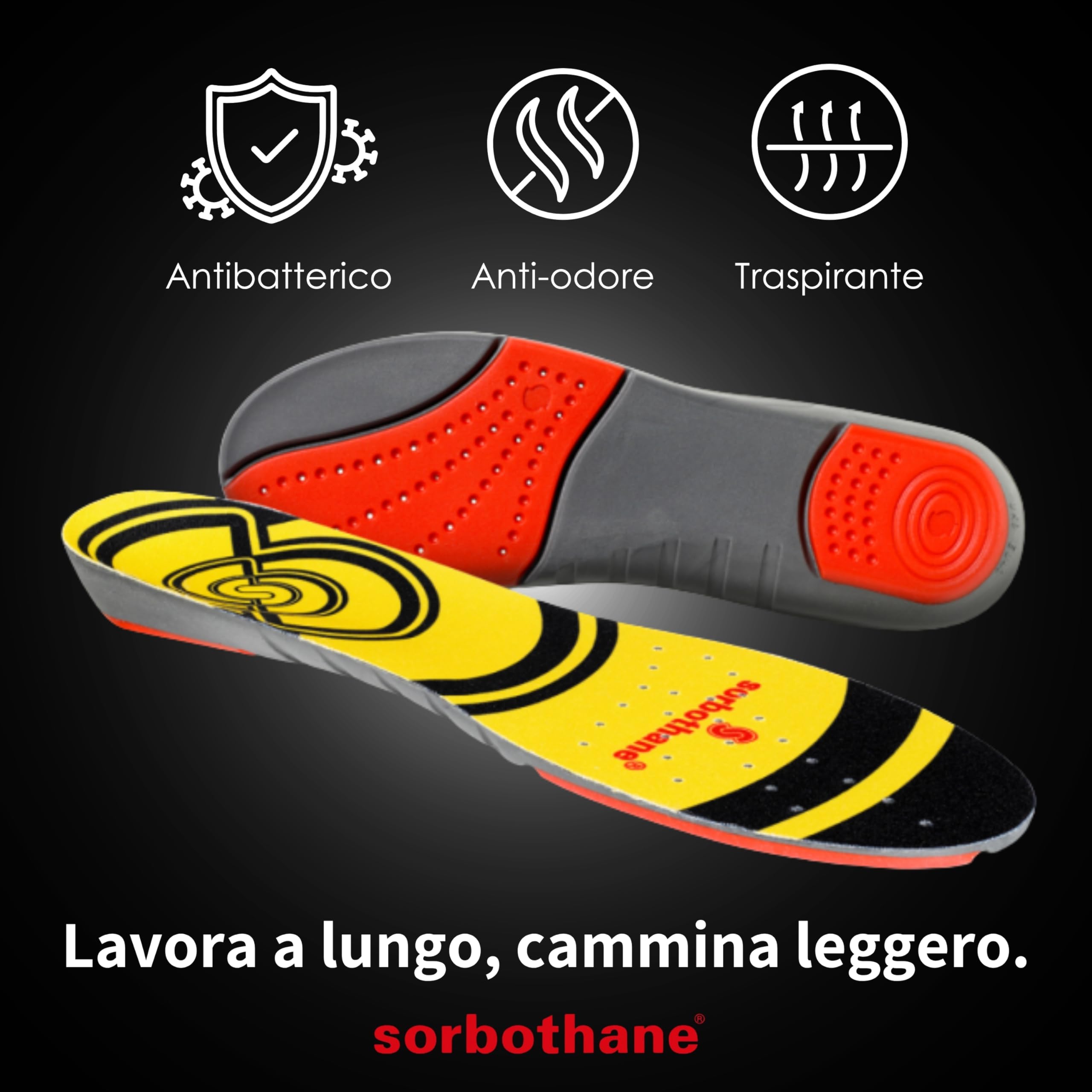 Sorbothane Double Strike Insoles, 11-12.5 UK (46-48 EU)