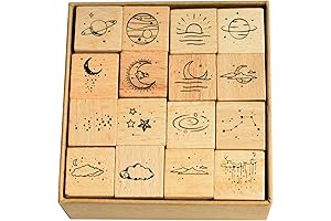 Kiddospace Stamp Life Series - Moon Star Space Planet Set, for Kids Inspiration