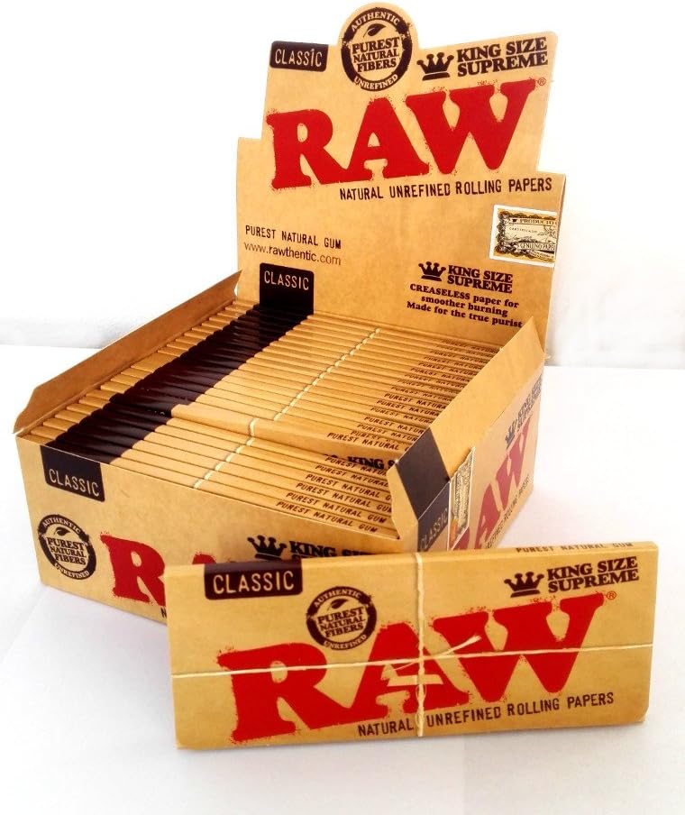 RAW Classic King Size Supreme Creaseless Papers 2 Boxes (48 Booklets)