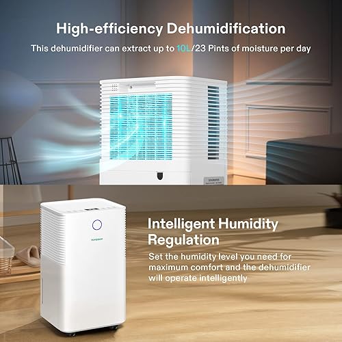 Miniatura 2 de VIVOSUN Deshumidificador de descongelación automático ultrasilencioso equipado con tanque de agua de 2 litros, aplicación WiFi inteligente, pantalla