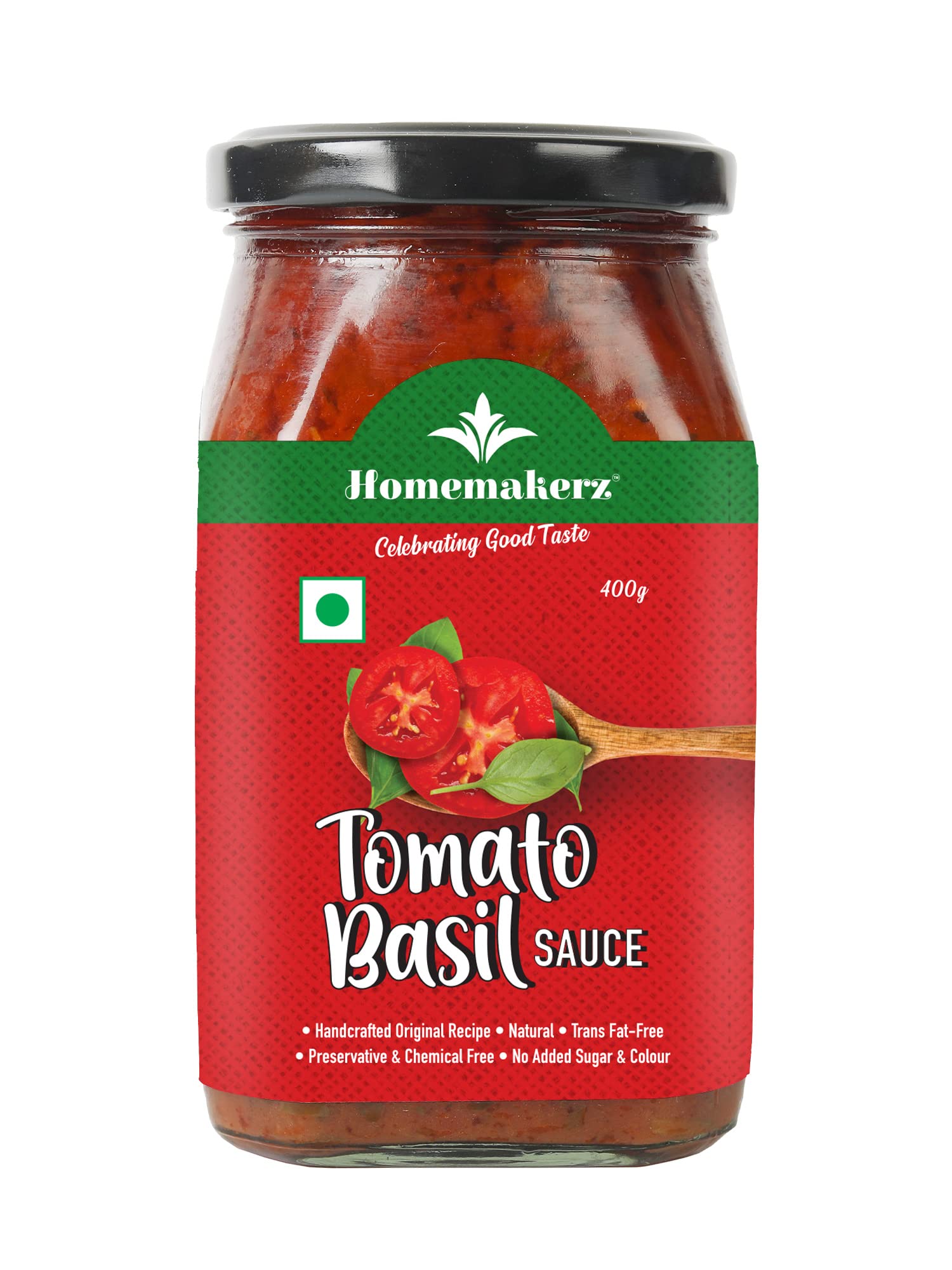 Homemakerz Tomato Basil Sauce - Italian Pizza Pasta Sauce - 400 gm - Preservative Free, Chemical Free & Trans Fat-Free (B07XVMBBB7) Amazon Price History, Amazon Price Tracker