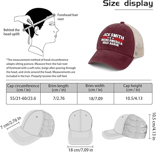 Miniatura 7 de Jacks Smith Making America Great Again Trucker Hat Women Vintage Mesh Baseball Cap for Summer