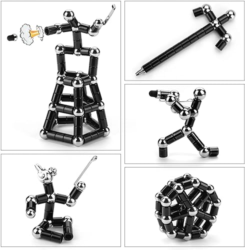 Miniatura 10 de Juboury Bolígrafo de metal magnético de descompresión, juguete multifuncional con imán deformable, regalo novedoso para adultos, adolescentes, niños