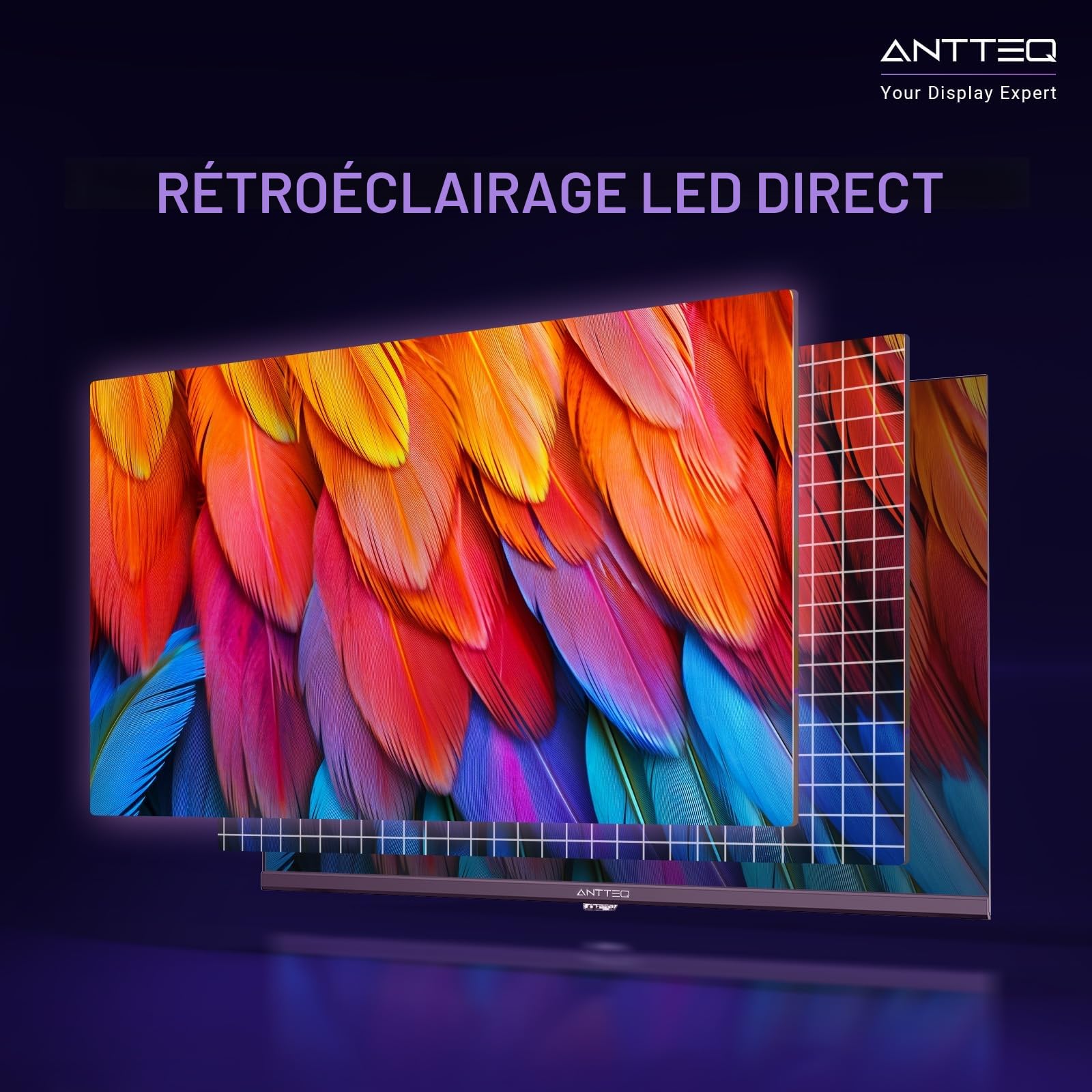 Antteq Vita V32-AH3Q1L-BT Smart TV 32 Pouces (80 cm) - Télévision connectée avec Commande vocale, Triple Tuner (DVB-S2/T2/C), WiFi, Bluetooth, HDMI, Netflix, DAZN, Partage d'écran, Store APP 2025