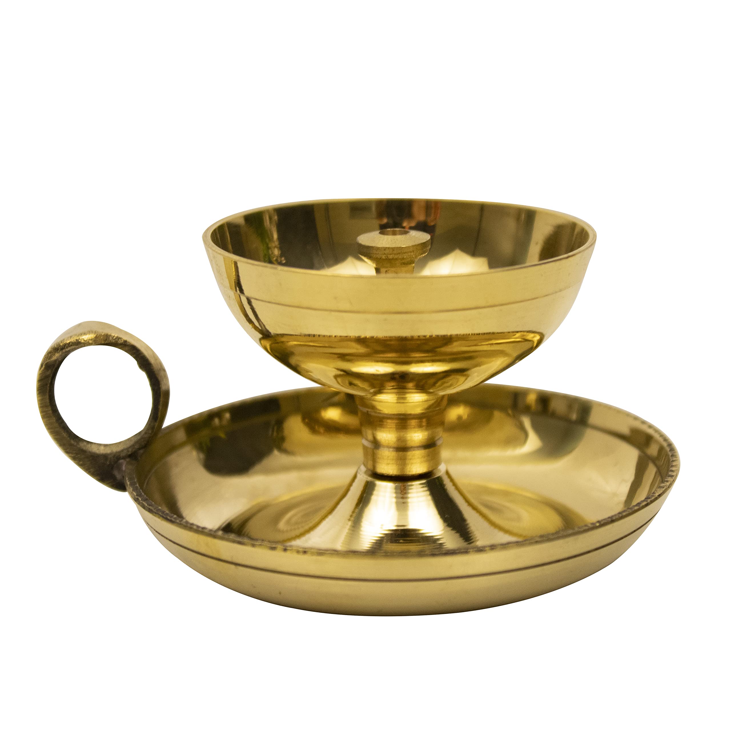 Spillbox Traditional Brass Diya for Puja | Pooja Aarti | Arti Deepak Deepam Oil Lamp for Home Temple Puja Articles Decor Gifts- Nandha Sampat