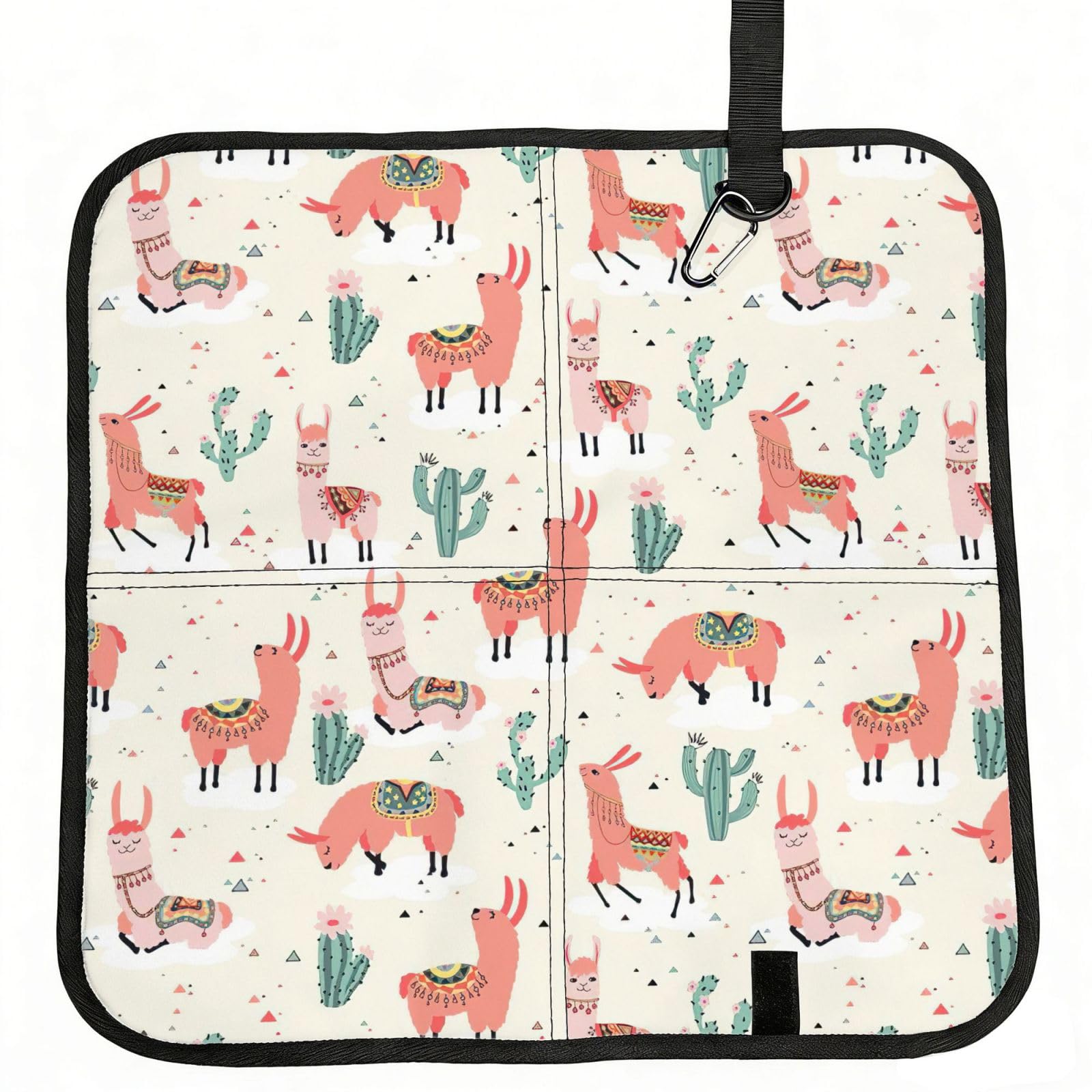 SDEGTHO Pink Camel Cactus Print Padded Seat Pad Folding Cushion Waterproof Bench Mat Portable Outdoor Rest Mat 15.8"