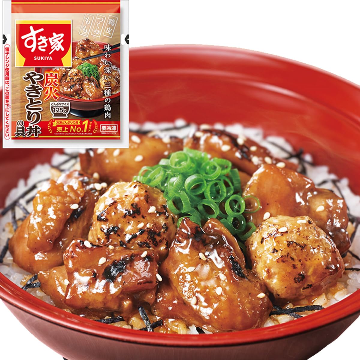 Amazon.co.jp: すき家 炭火やきとり丼の具（もも・つくね・鶏皮）125g