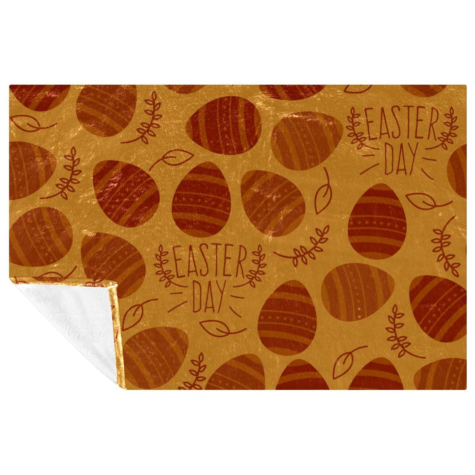 Couverture motif œufs de Pâques cadeau idéal doux et chaud 150x100