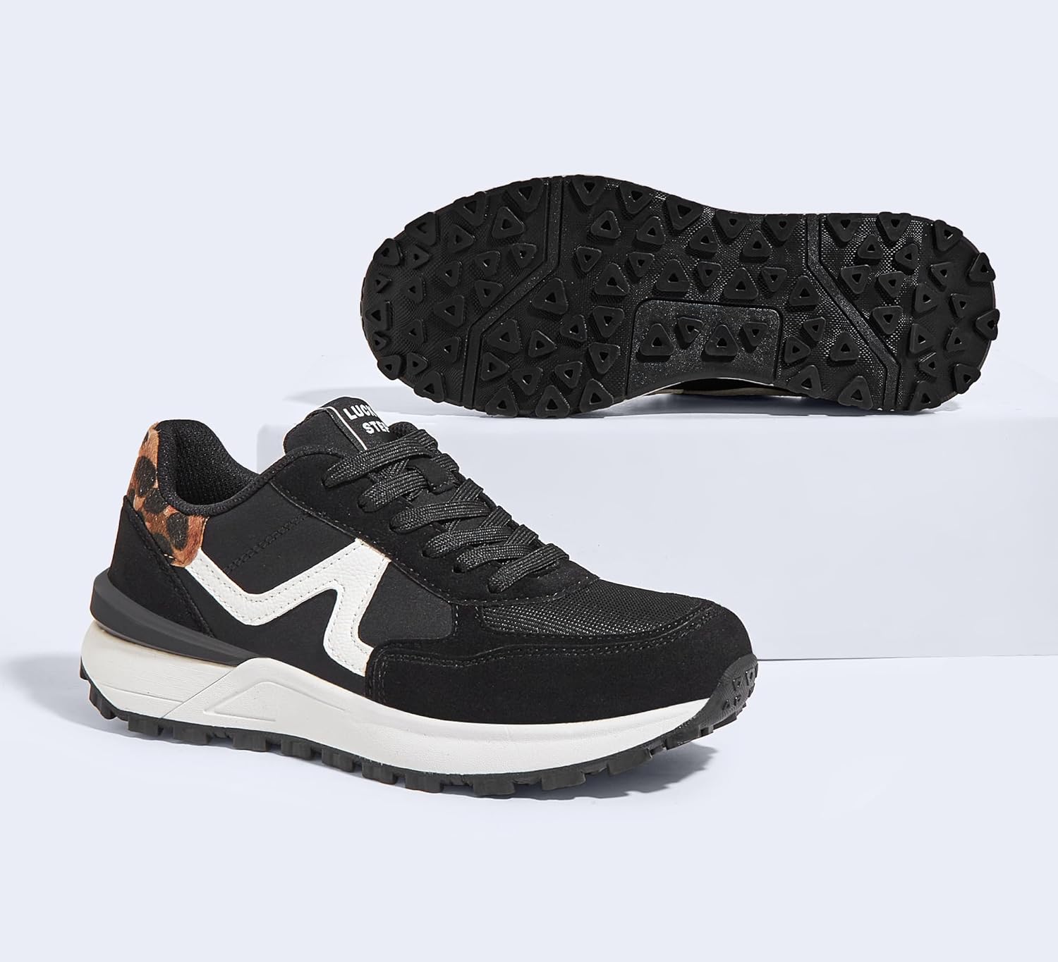 LUCKY STEP Women's Retro Fashion Casual Sneakers Colorblock Platform Classic Trendy Trainning Anti-Slip Tennis Travel Walking Shoes - Image 6