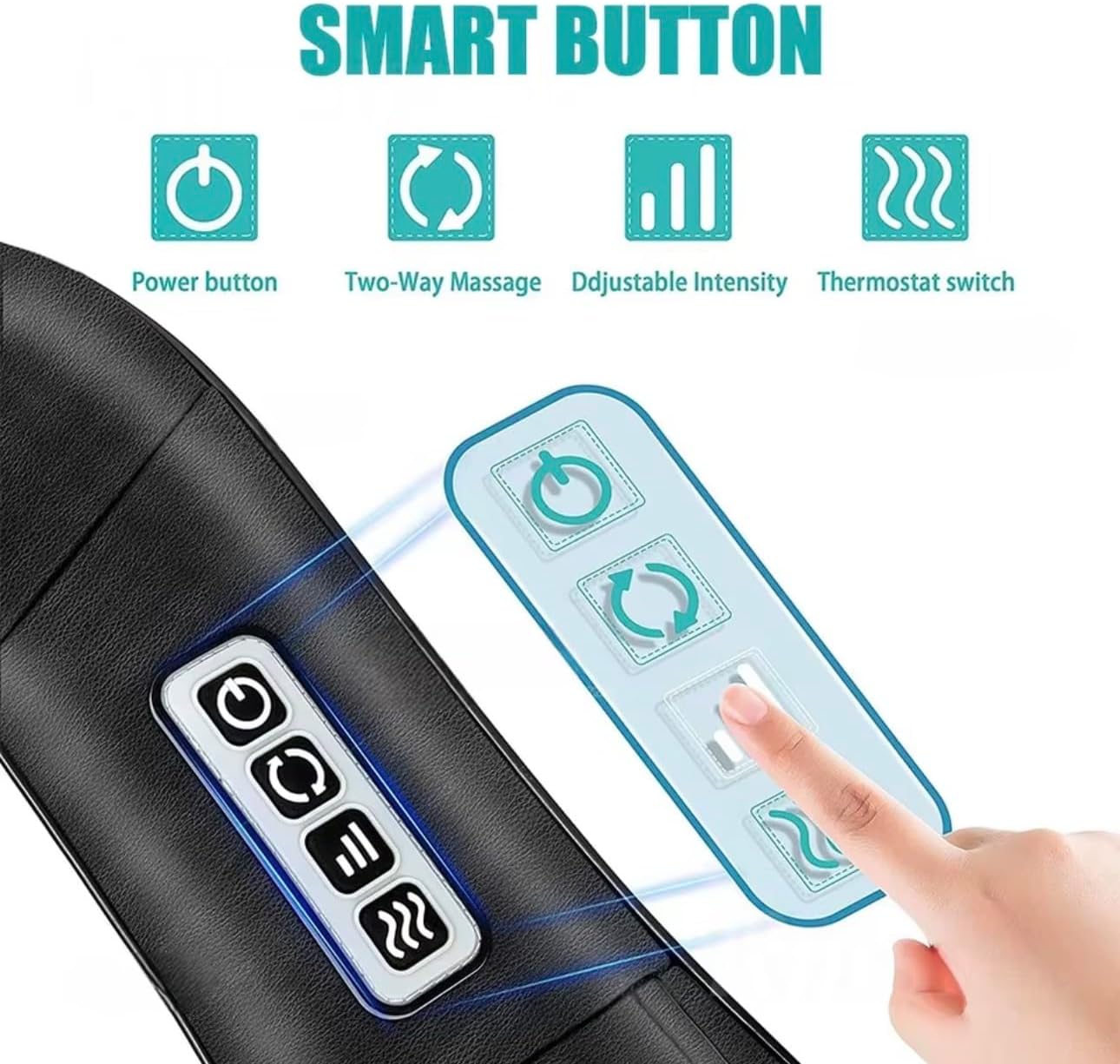 Shiatsu Neck and Shoulder Massager Whit Heat Deep Tissue Kneading Massage Pillow