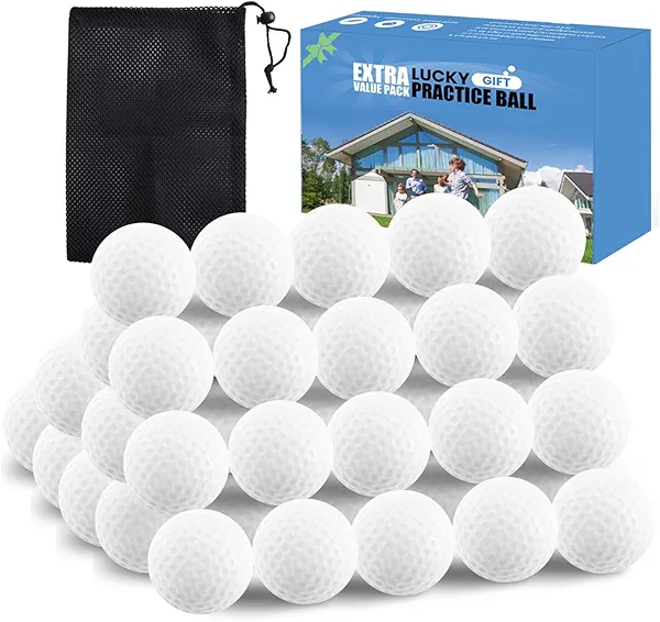 FINGER TEN Golf Practice Balls Foam Colored Value 12 24 50 Pack, Lightweight Golf Ball Limited Flight for Indoor Outdoor Driving Range Backyard Training Safe Practice Good Value