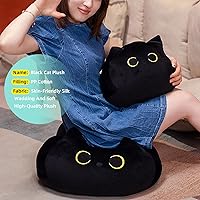 Vista 2 de YesMora Peluche de gato negro almohada de gato juguete de peluche de gato negro peluche creativo de gato negro almohada de gato negro regalo de gato