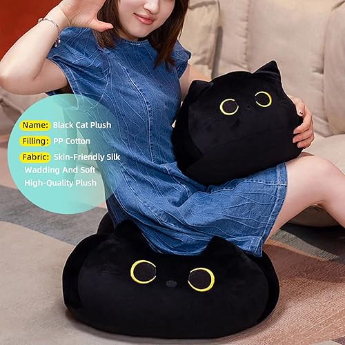 Miniatura 3 de Peluche de gato negro, almohada de gato, juguete de peluche de gato negro, peluche creativo de gato negro, almohada de gato negro, regalo de gato