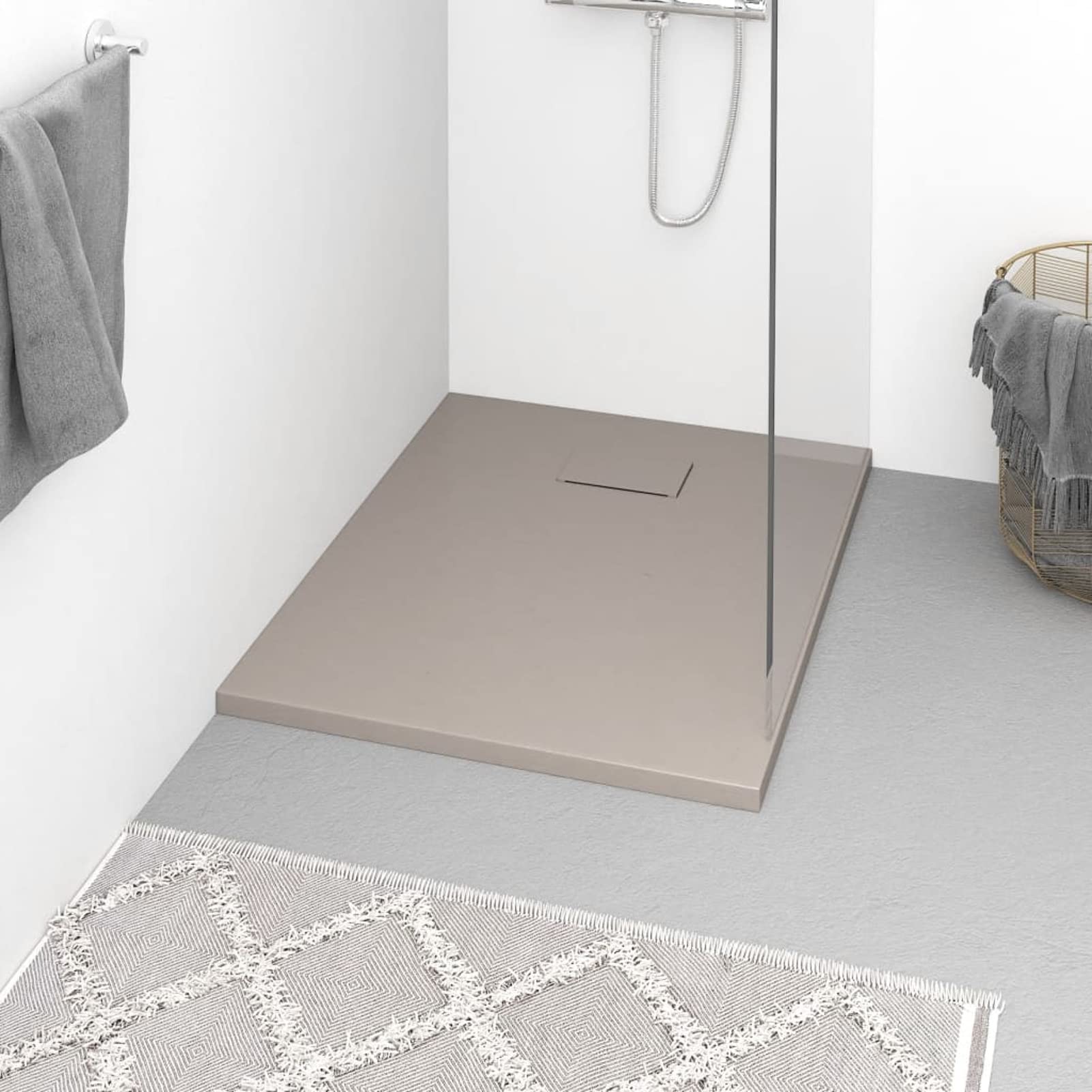 ARKEM Plato de Ducha SMC marrón 90x70 cm Cabina De Ducha Alfombrilla De BañO