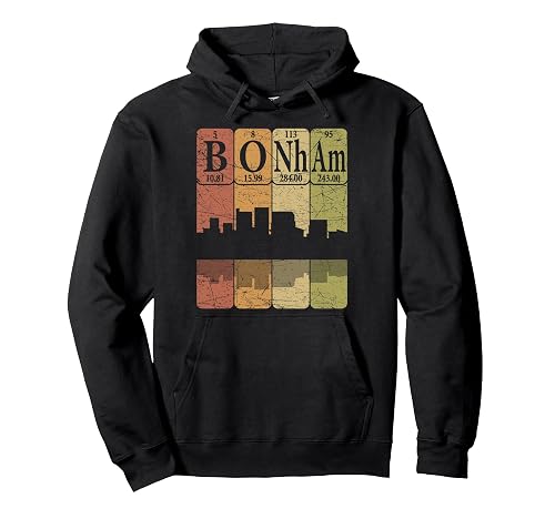 Bonham Periodic Table Elements Bonham Texas Retro Pullover Hoodie