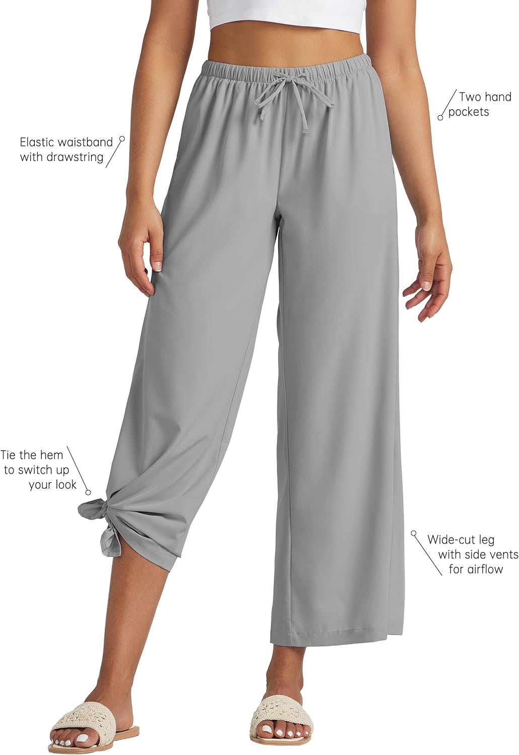 Willit Women's Wide Leg Pants UPF 50+ Swim Beach Pants Lightweight Travel Pants Quick Dry Sun Protective - Image 2