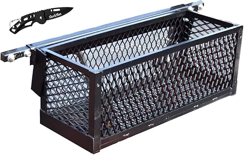 Great Day TT400 - Bandeja de herramientas de tractor de ajuste universal de 24 x 10 x 10 pulgadas, color negro + cuchillo plegable de bolsillo