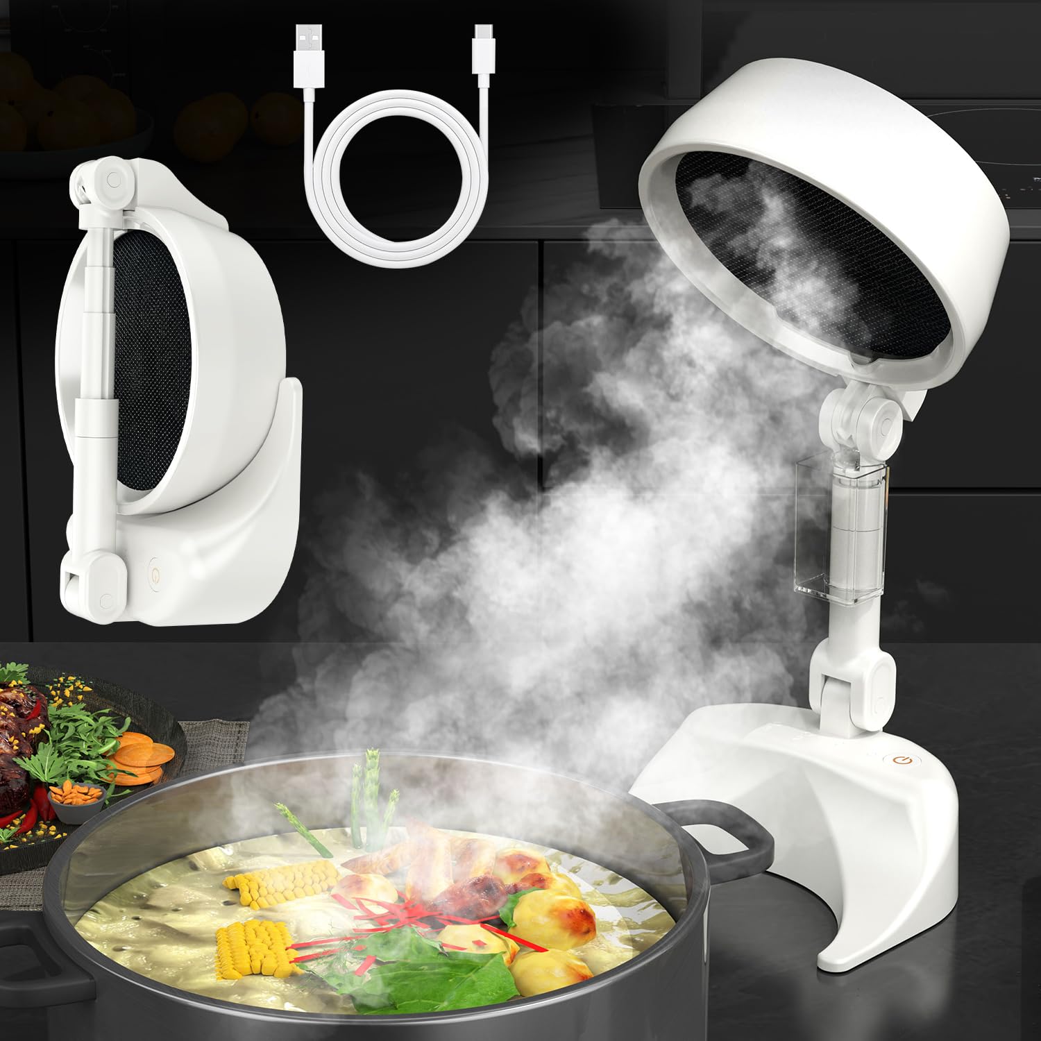 Mostop Portable Range Hood with Speed Exhaust Fan,Foldable Desktop  Exhaust fan for Cooking Indoor BBQ Hot Pot and RV Kitchens,Adjustable