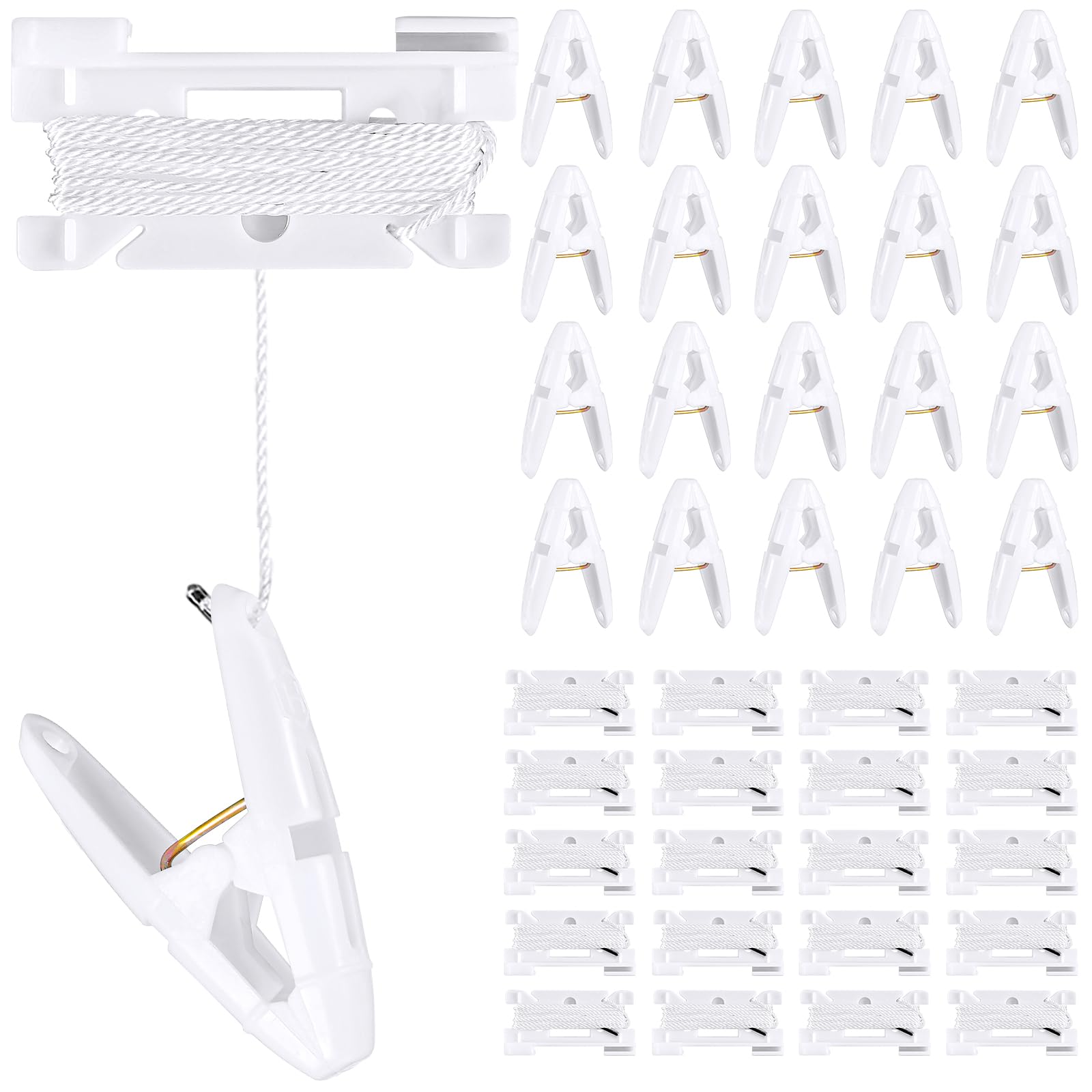 Briwoody Drop Ceiling Grid Clips for Classroom, 20 Pairs, White