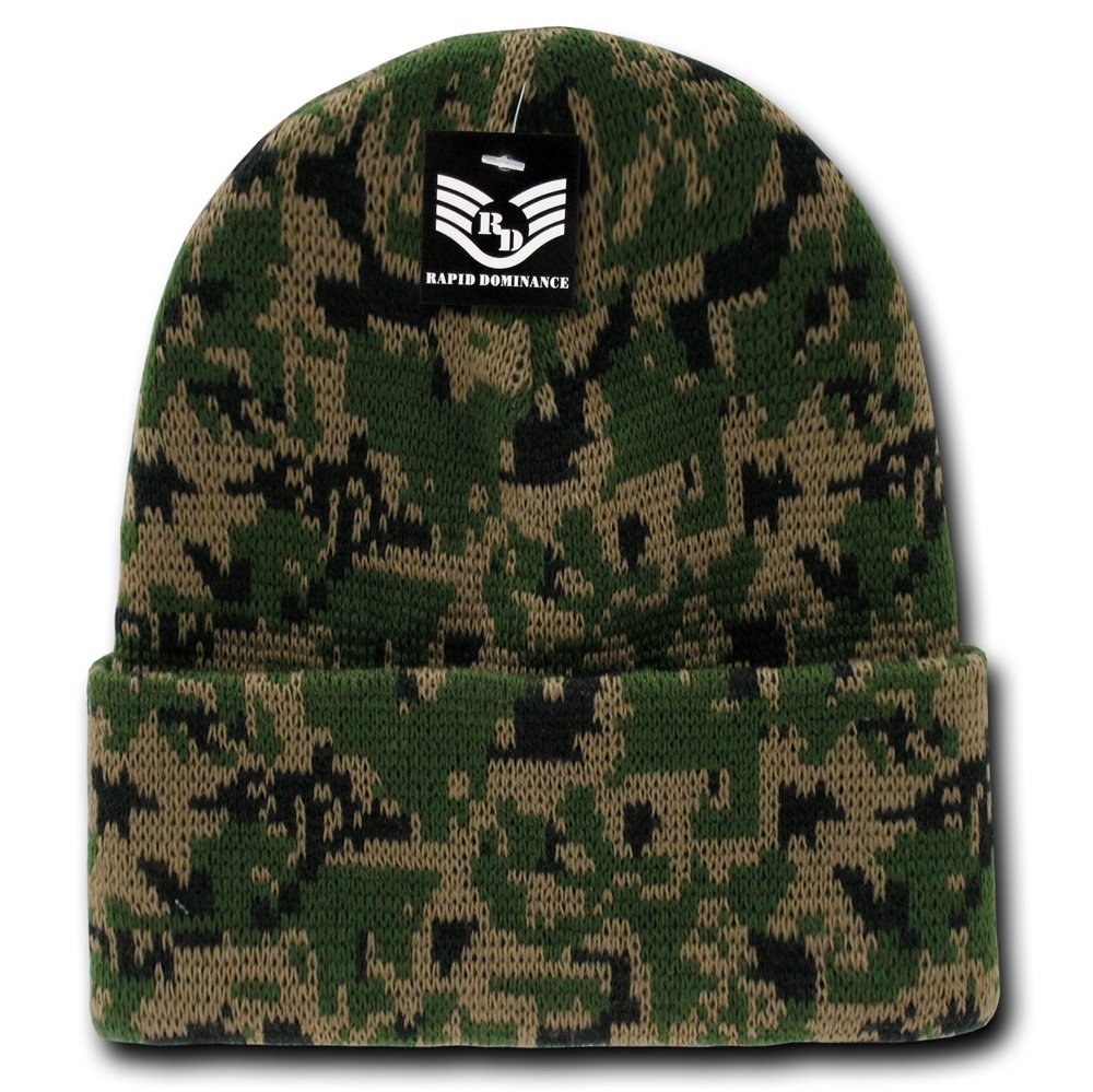 Marpat Green Brown Black Digital Military Camo Camouflage Beanie Stocking Cap Hat Hunting Hunter Outdoor Style
