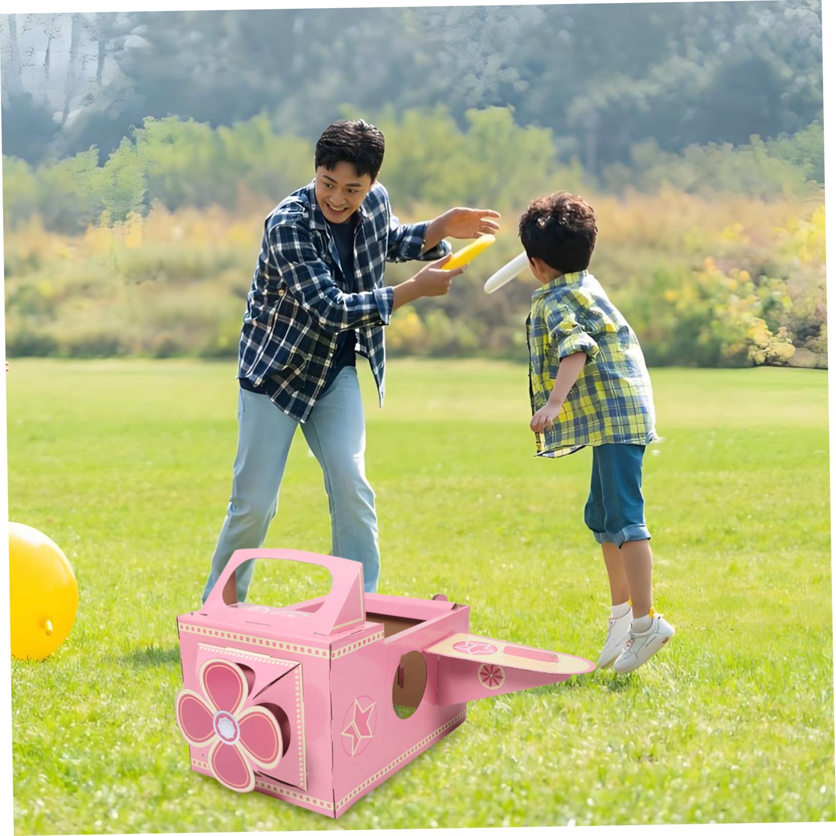 UPKOCH Caja De Cartón Para Avión De Juguete Disfraz De Avión Para Manualidades De Juguete Interactivo Para Construir y Jugar Casa