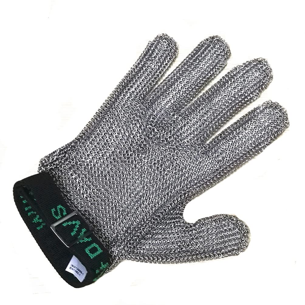Guantes Resistentes a Cortes Guantes Resistentes A Cortes De Acero Inoxidable, Guantes De Trabajo De Seguridad para Jardinería con Correa Ajustable para La Muñeca, Antideslizante Y Fácil De Limpiar