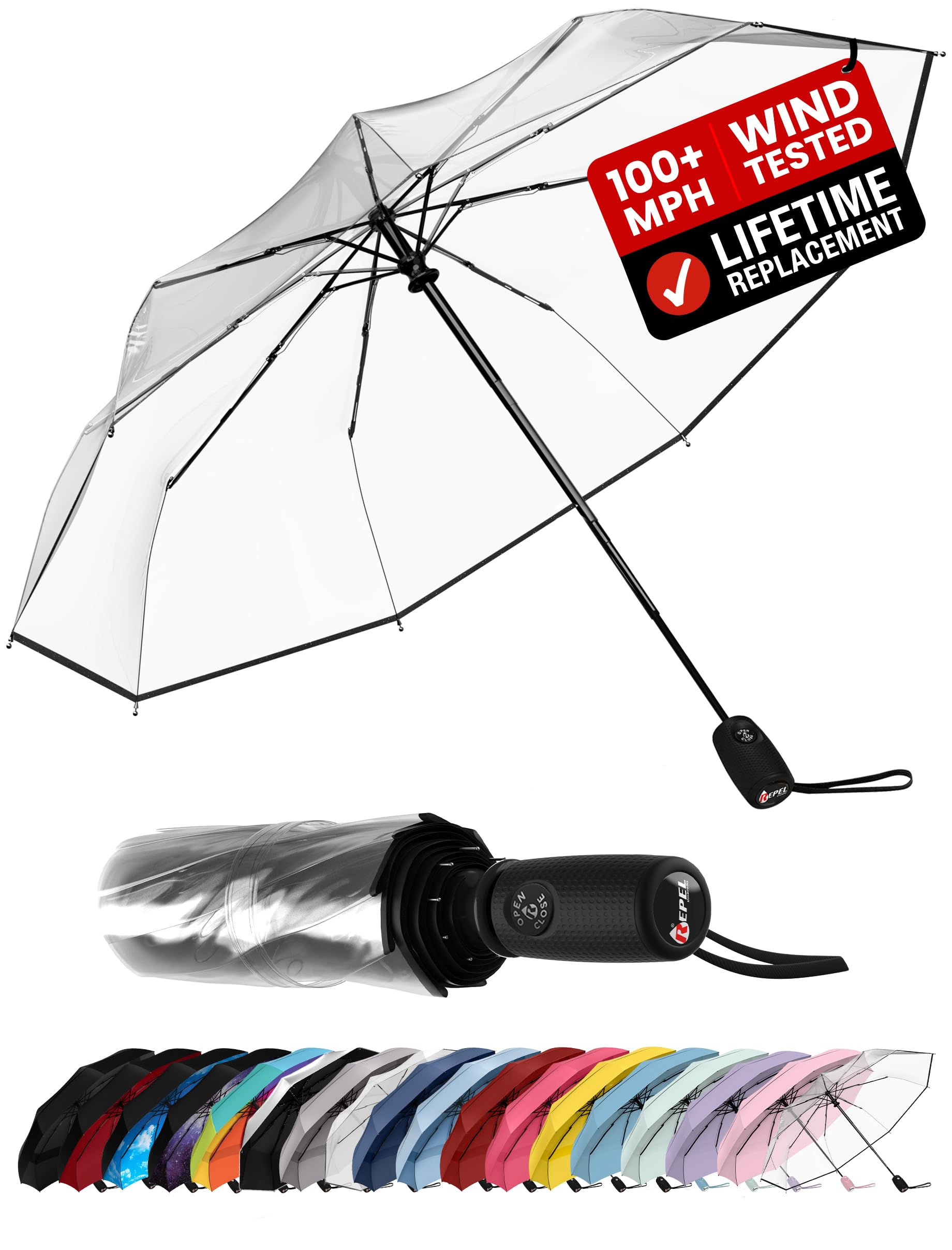 Photo 1 of Repel Portable Travel Umbrella - Windproof, Auto Open/Close