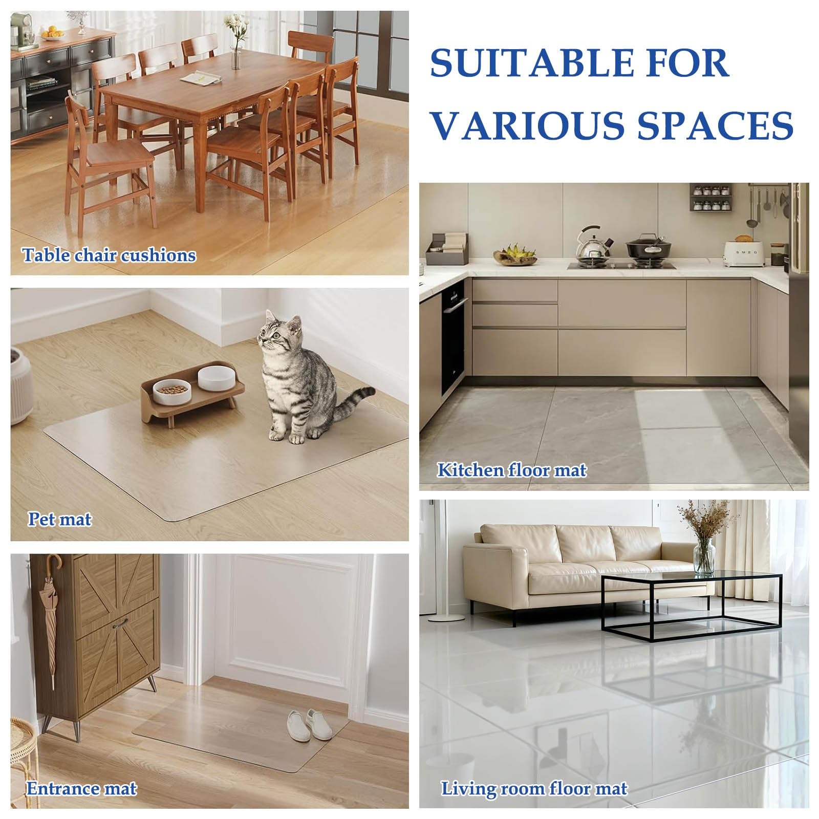 Tapetes Transparentes Antideslizantes Para Sillas, 70x120 90x140 120x150 140x180cm, Rectangular, Alfombra Protectora Para El Suelo De Mascotas, Antiarrayado, Impermeable(140 * 180cm)
