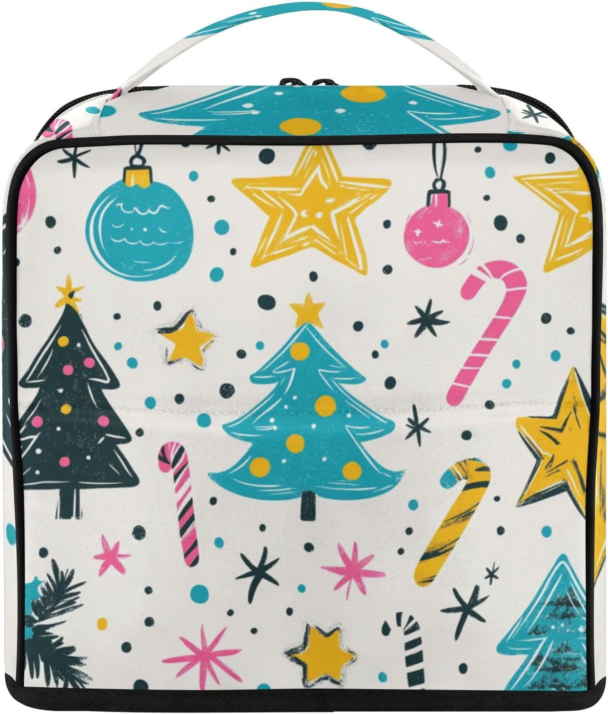 Travel Makeup Bag Colorful Xmas Elements Cosmetic Organizer