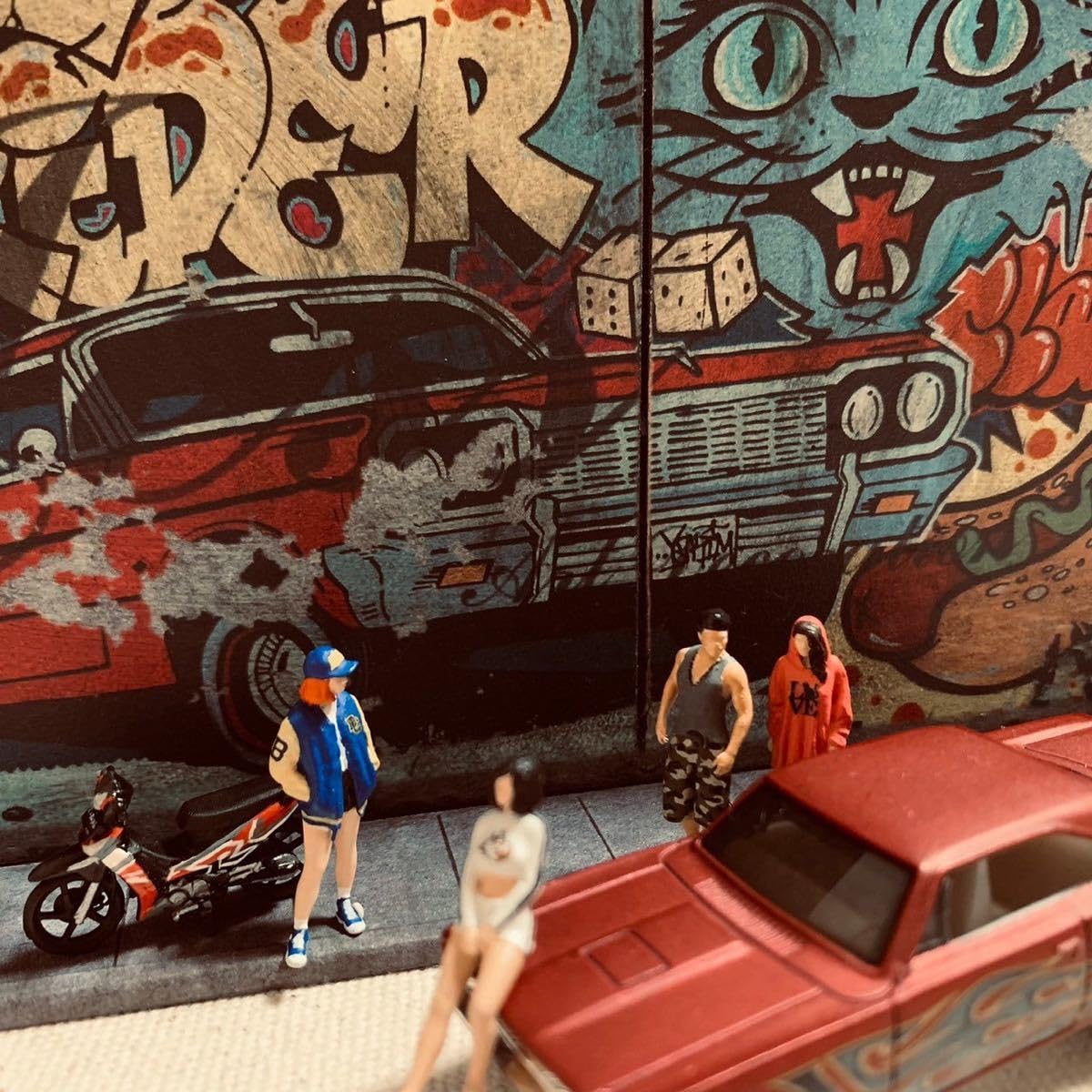 ジオラマ 家 グラフィティ アート ストリート waas ステッカー 完成品 ジオラマ 家 グラフィティ アート ストリート waas ステッカー 完成品