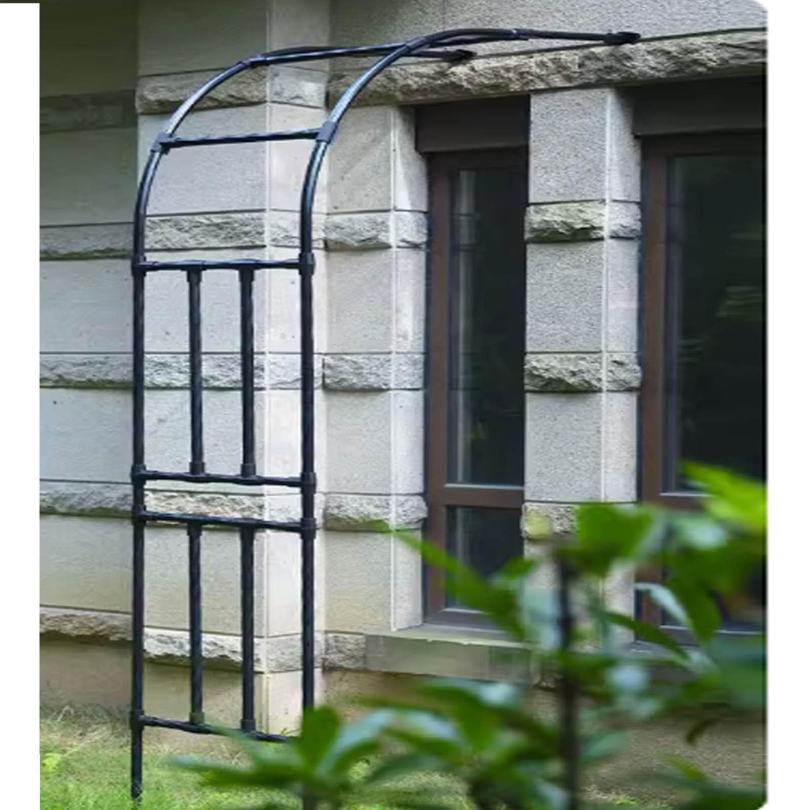 Ten metalowy łuk półboczny - altana ogrodowa, wytrzymała, montowana na ścianie, łuki różane, łuki weselne 60 cm/90 cm/1,2 m/1,5 m/1,8 m/2,2 m / 2,4 m stojaki na rośliny pnące (60 x 240 x 40 cm)