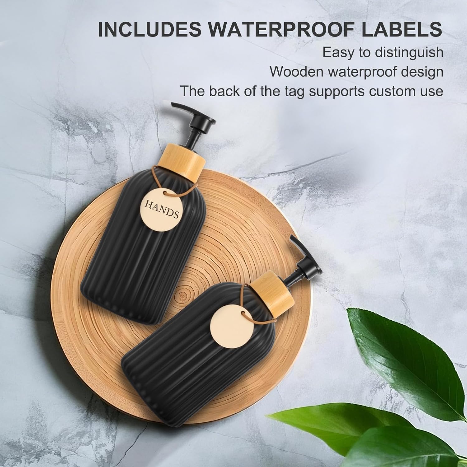 2 Pack ViserVita Glass Soap Dispenser Set with Bamboo Pump,Refillable Liquid Hand soap Dispenser for Bathroom, Premium Kitchen Sink Soap Dispenser - Image 6