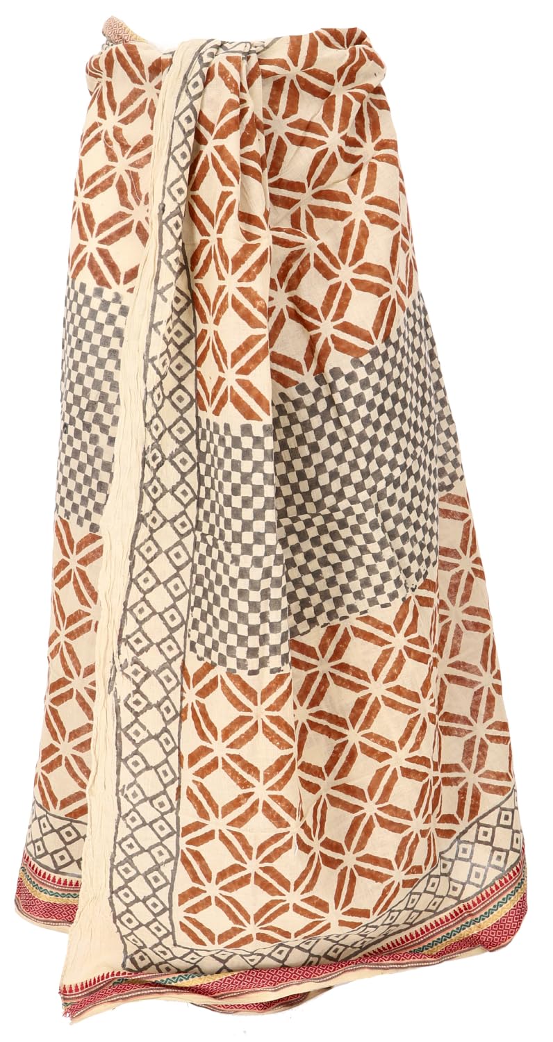Guru-Shop, Paño fino, pareo, para colgar en la pared, falda cruzada, vestido pareo, blanco, algodón, talla: talla única, bufandas estampadas