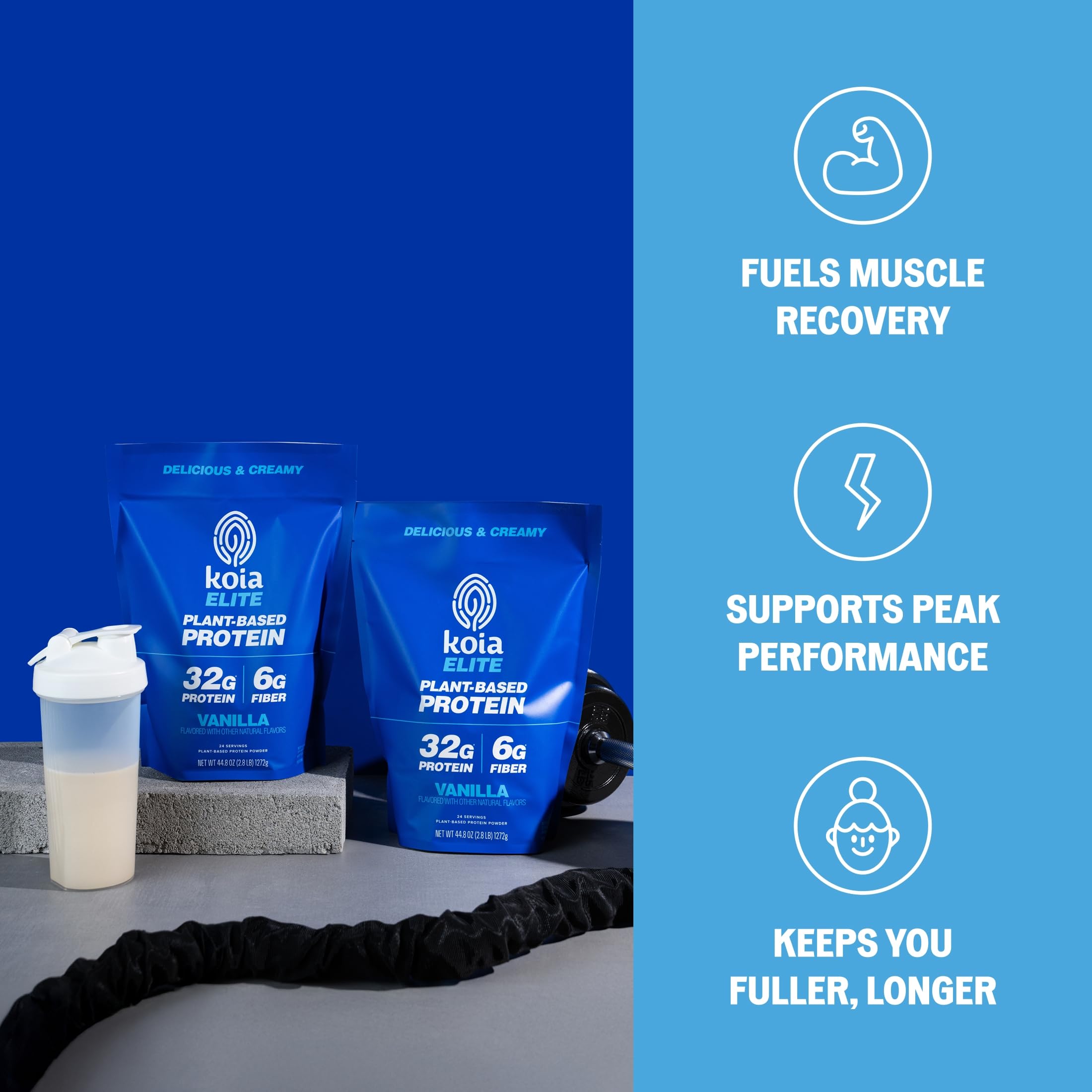 Koia Elite Vanilla, Plant-Based Protein Powder, Prebiotic Fiber, Dairy-Free — Amazon image 5