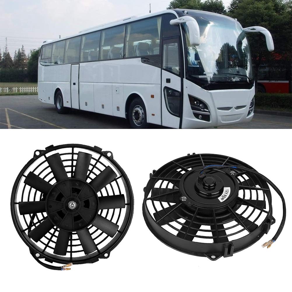 Kühlgebläse Kühler, Fydun 12V 80W 9inch Elektrolüfter Motorlüfter Kühlerlüfter Lüfter Universal Auto Curved Blade Klimaanlage Kondensator Elektrischer Lüfter