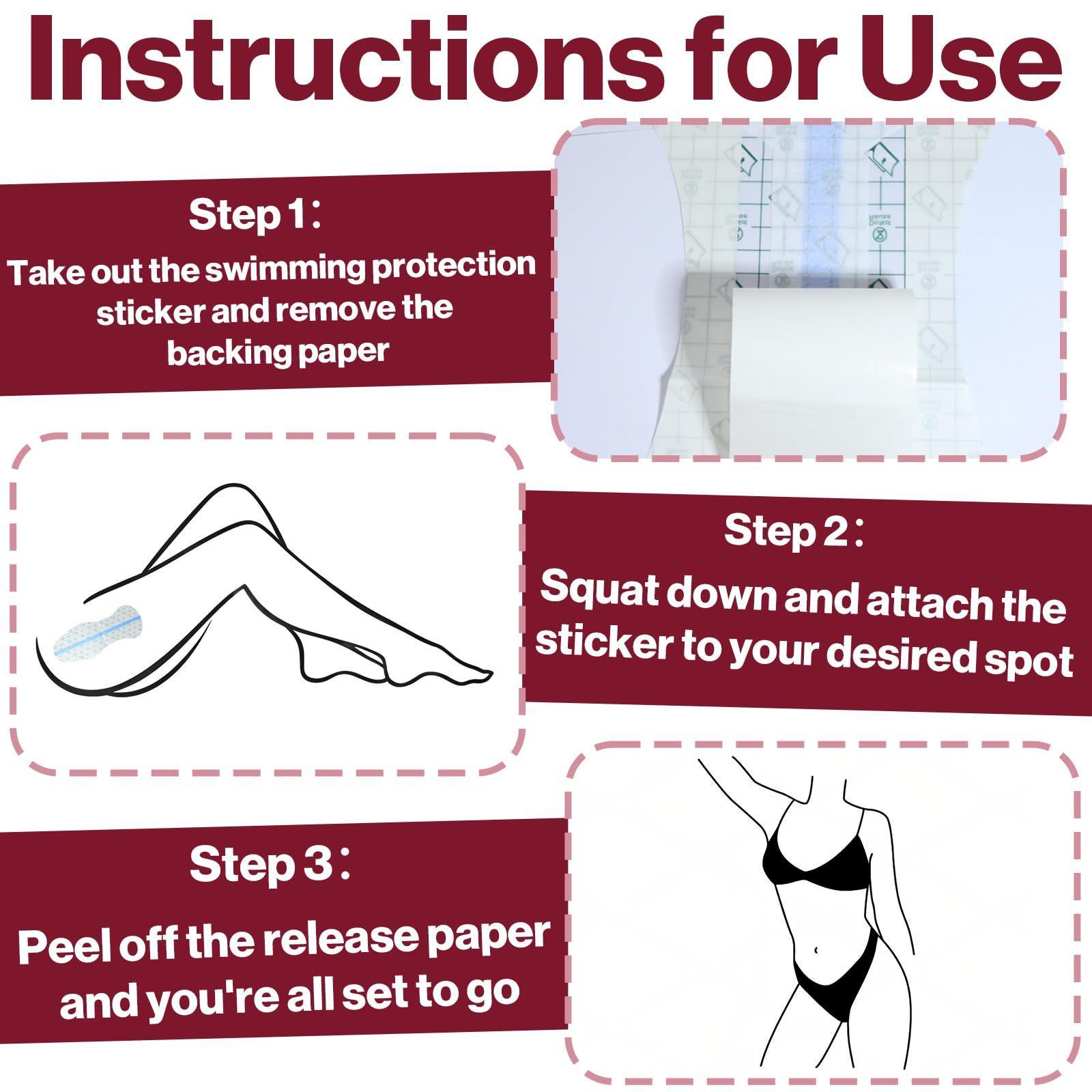 Waterproof Swimming Pads for Women – 20 PCS, Skin-Friendly PU Film & Cotton Core, Protective Private Stickers for Swimsuits, Lingerie, Water Parks, and Swimming