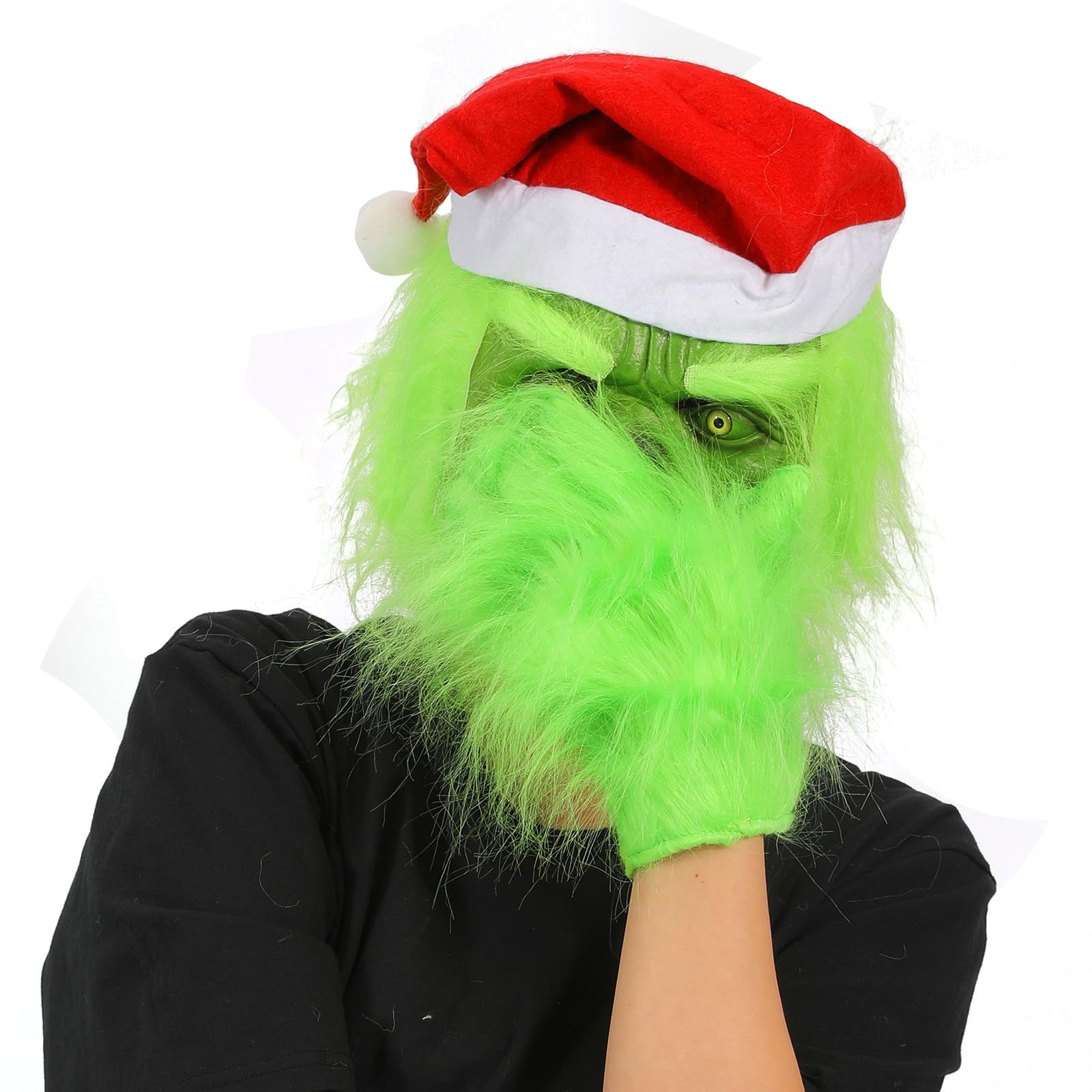 Masque Grinch Vert Pour Noël Ou Halloween – Masque Complet En Latex Respirant Pour Adultes, Cosplay Et Fêtes