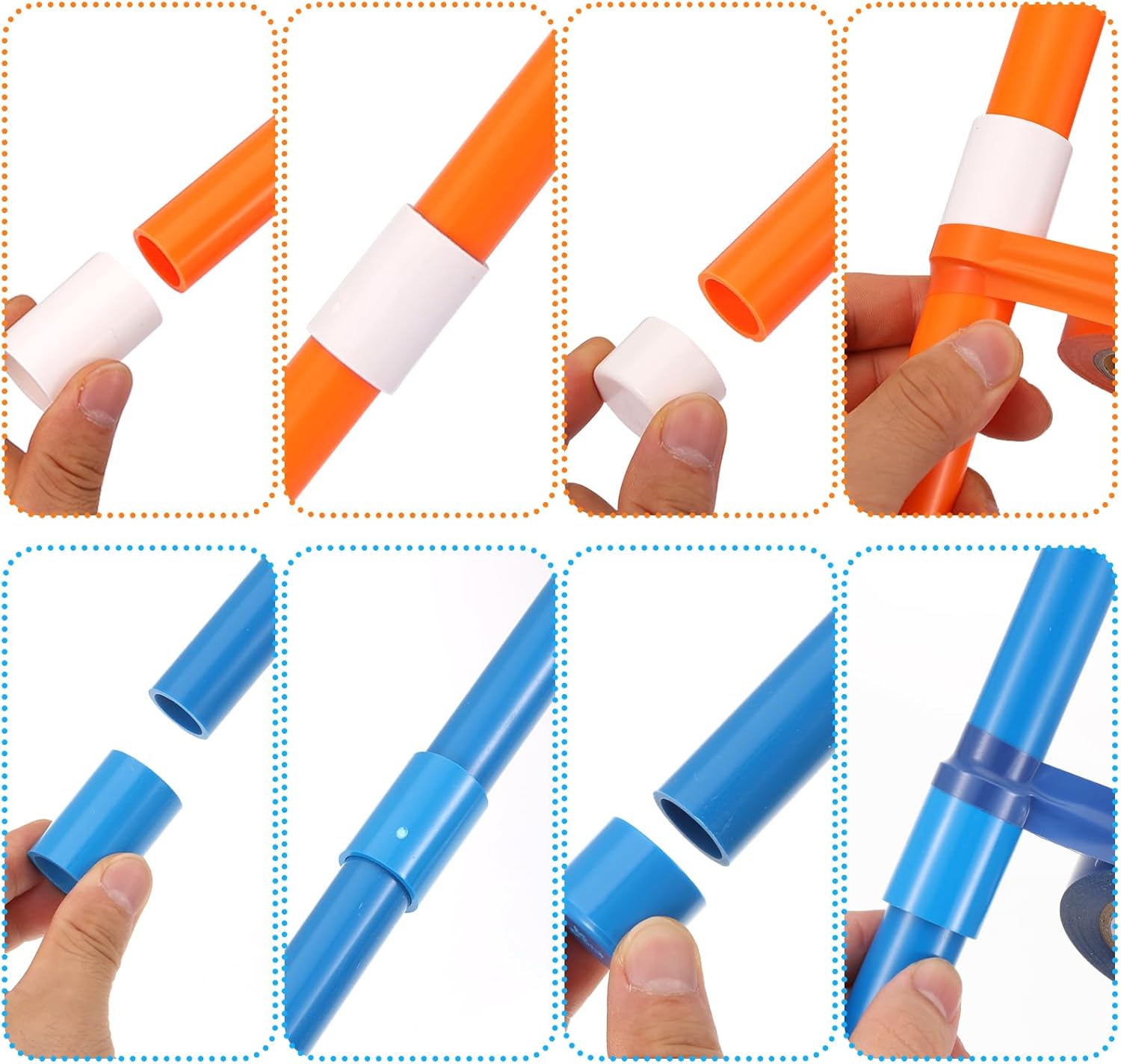 10 Pcs Halloween Adult Blue and Orange Top Hat Costume include Top Hat Bow Ties Glasses Gloves Socks and Spliced Walking Stick for Man and Woman Halloween Cosplay Party - Image 4