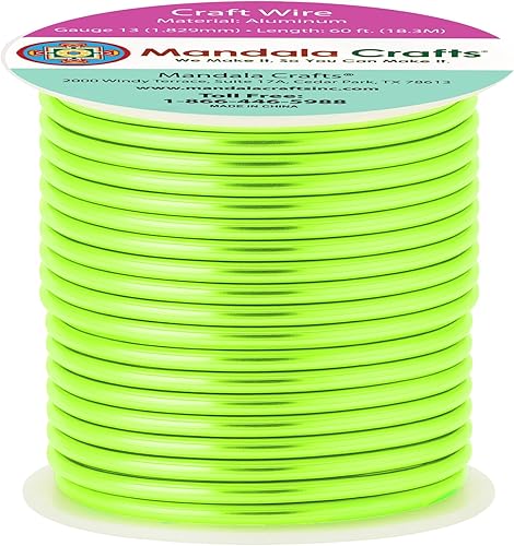 Vista 93 de Mandala Crafts - Alambre de aluminio anodizado de calibre 14 para hacer joyas - 18.29 m de alambre flexible de color oro claro - Flexible