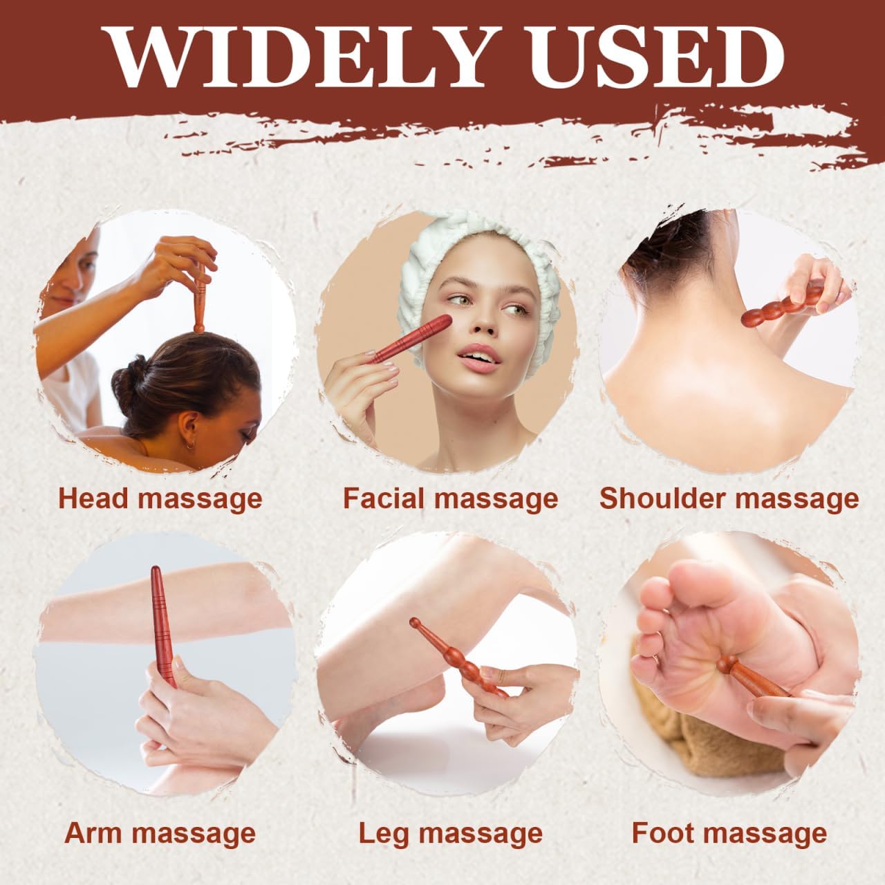 Healifty 3Pcs Wooden Reflexology Sticks Foot Hand Massage Wooden Stick Tools Thai Face Neck Back Waist Massager Trigger Points - Image 5