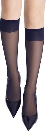 leg elegant Sheer Knee High Stockings for Women, 6 Pairs Knee High Transparent Toes Nylons Pantyhose for Women