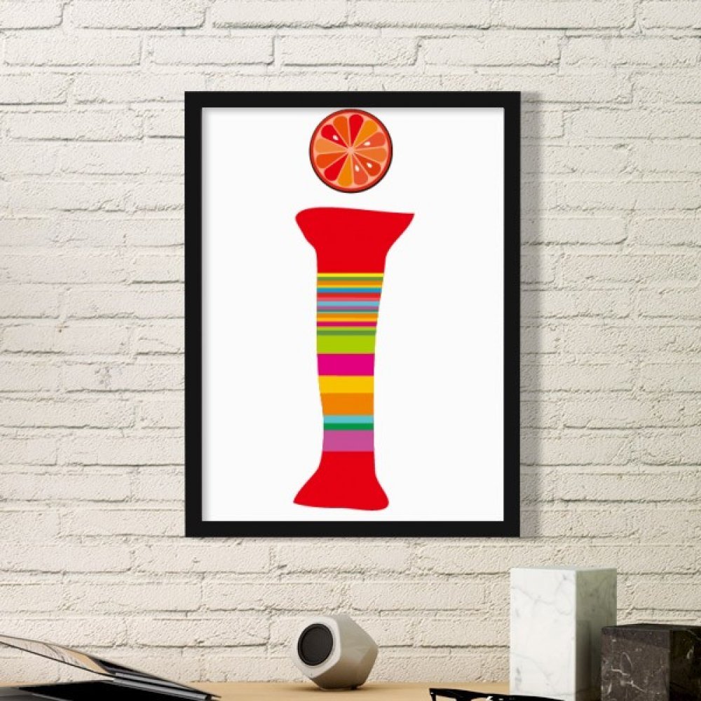 Cadre photo Mignon Alphabet Fruit Orange illustration pour decoration murale