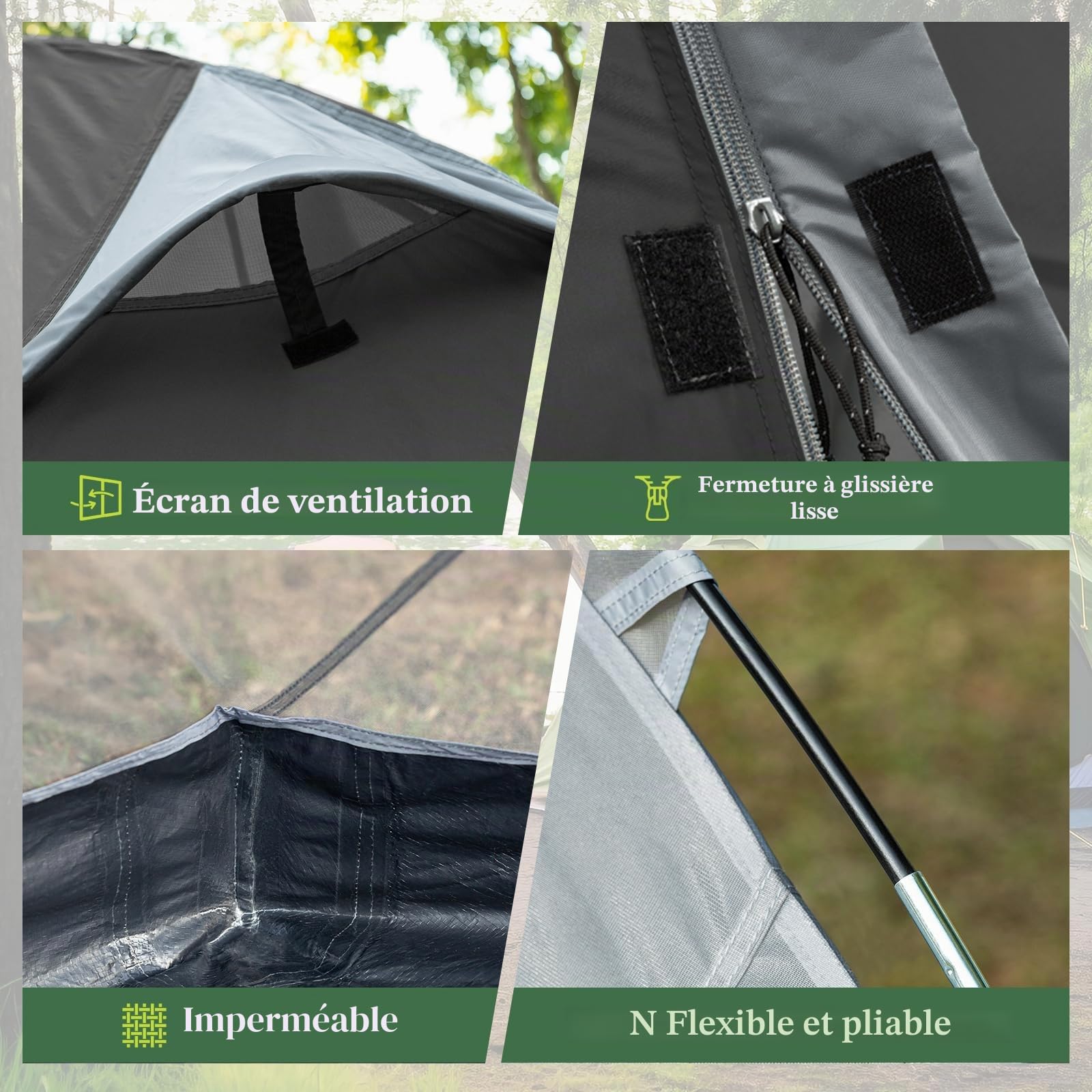Tente de Camping pour 1-2 Personne, Tente, avec Installation Facile, Petite Taille Une Fois repliée Ultra légère Portable, Imperméable pour randonnée, Alpinisme, Camping