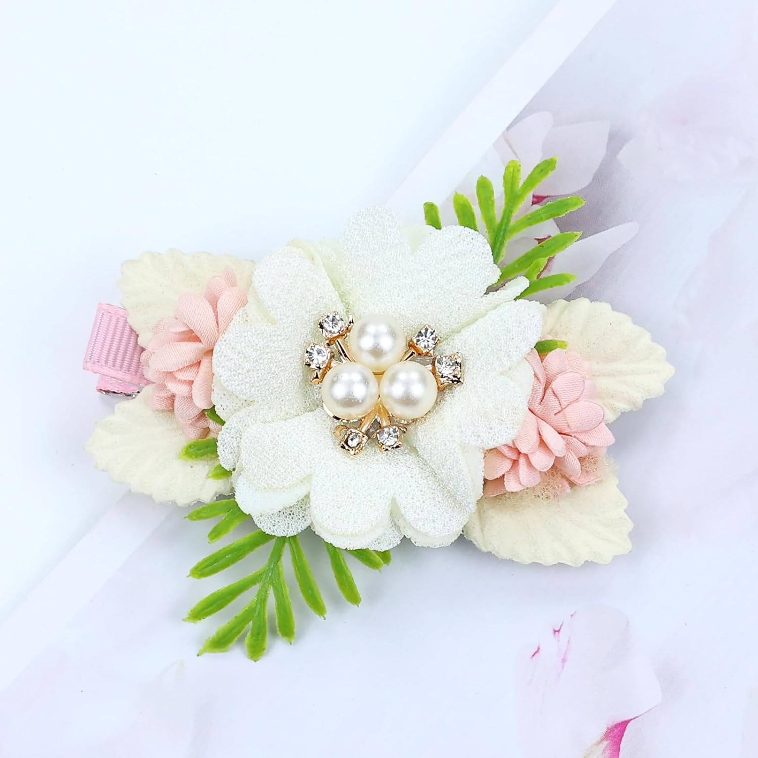 6 Pieces Delicate Handmade Rose Flower Hair Bows Fully Lined Alligator Hair Clips Floral Hair Barrettes Accessories for Baby Girls Toddlers Kids Teens Women (6PCS S1) - Image 8