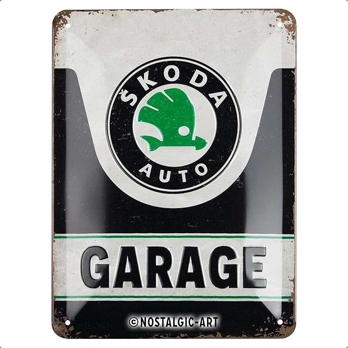 Nostalgic-Art Retro Blechschild, 15 x 20 cm, Skoda – Garage – Geschenk-Idee für Skoda-Zubehör Fans, Original Lizenzprodukt (OLP), aus Metall, Vintage Design, Blechschilder Sprüche Nostalgic-Art Retro Blechschild, 15 x 20 cm, Skoda – Garage – Geschenk-Idee für Skoda-Zubehör Fans, Original Lizenzprodukt (OLP), aus Metall, Vintage Design, Blechschilder Sprüche