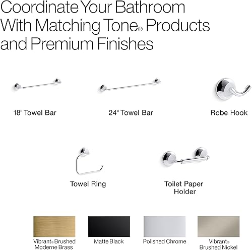 Miniatura 6 de Kohler Tone - Toallero de 18 pulgadas, níquel cepillado vibrante
