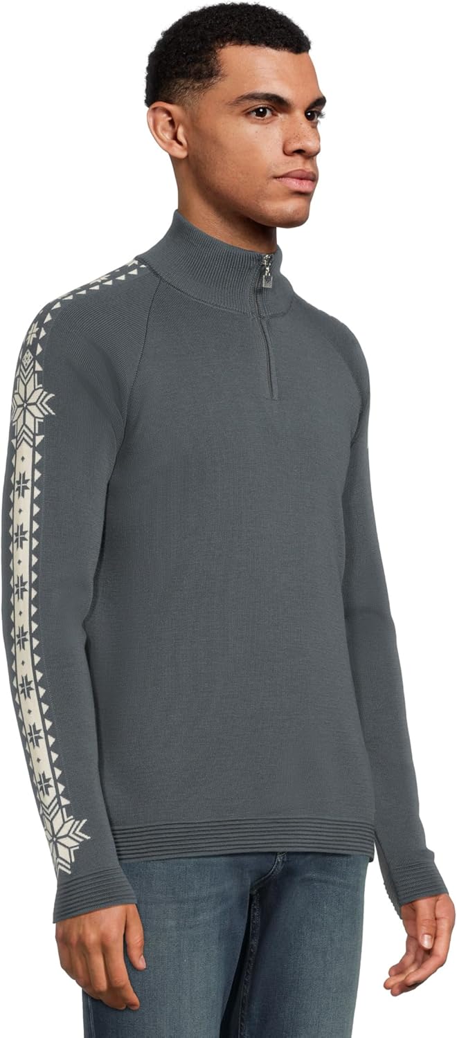 Dale of Norway Geilo Men’s Sweater - Sweaters for Men - 100% Skin Soft Merino Wool Pullover - Quarter Zip Wool Sweater