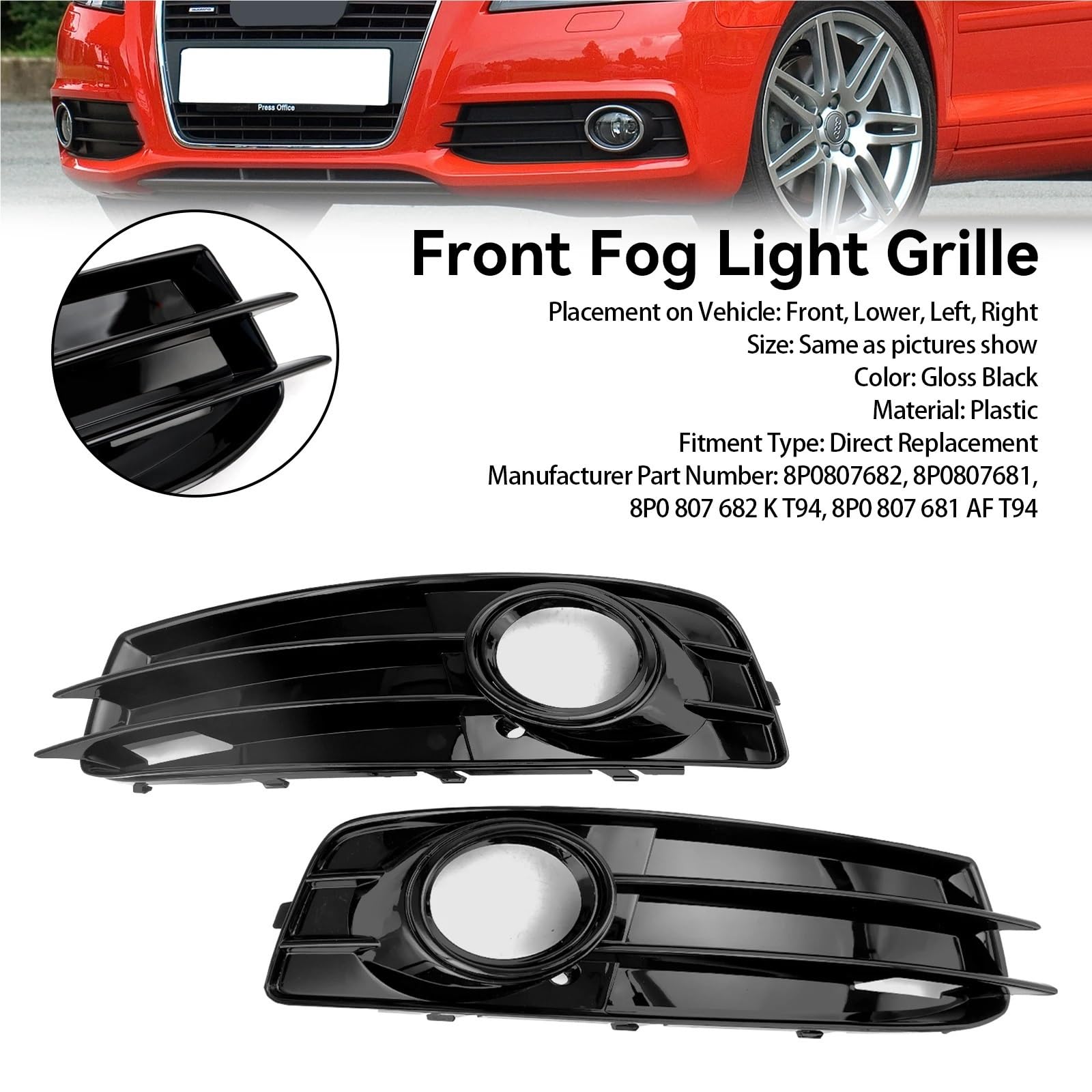 Przedni dolny zderzak osłona przeciwmgielna pasuje do Audi A3 8P S-Line 2009-2012 osłona chłodnicy